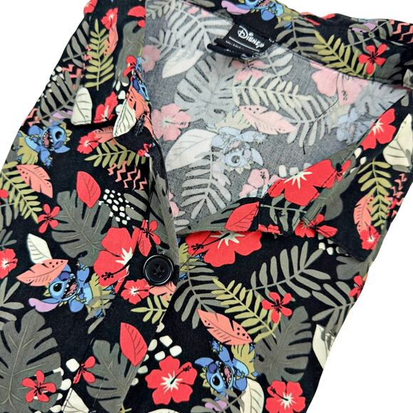 Her Universe 2X Disney Button Up Midi Dress Lilo & Stitch Hawaiian Floral Dress - Picture 2 of 9